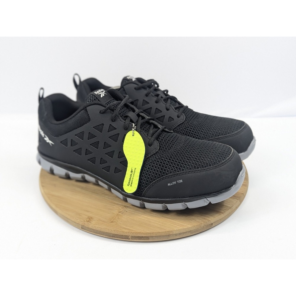 Mens 14 Reebok Sublite Cushion Work Safety Toe Shoes Black Work Sneakers Alloy